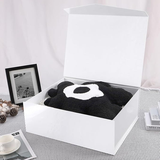 19.2x15.8x7 Inches, Extra Large Gift Box with Lid, Bridesmaid Proposal Box with Magnetic Closure, Giant Gift Box for Clothes and Large Gifts (Glossy White)