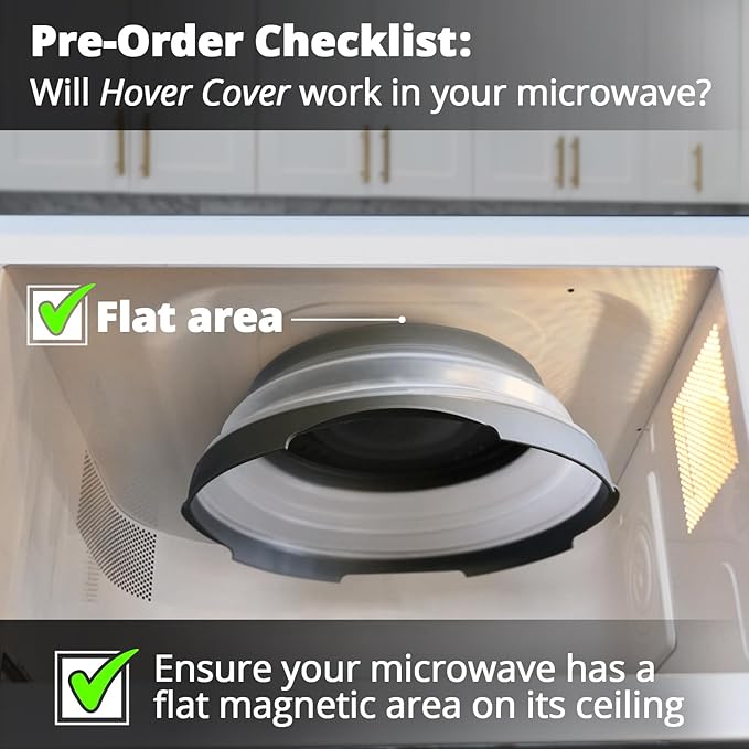 Stronger Magnet Microwave Splatter Cover with stronger magnetic grip, Collapsible 12-Inch BPA-Free Food Lid, Vented Plate Guard, Dishwasher Safe, Space-Saving Magnetic Storage - Gray 2-Pack