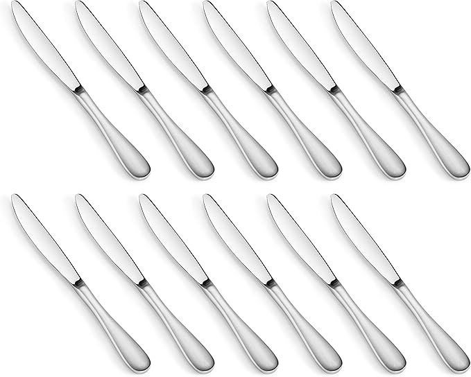 Artaste 1029086 Rain Stainless Steel Dinner Knife, Matte Finish Handle, 12-Piece