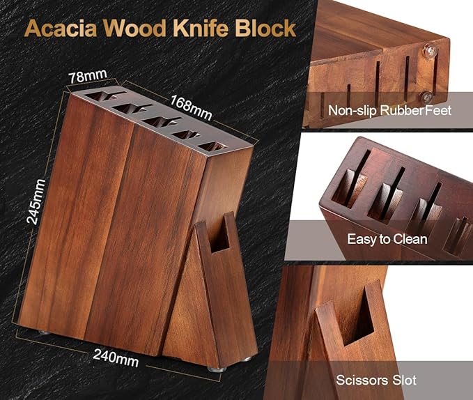 XINZUO Damascus 7-Piece Kitchen Chef Knife Block Set,Professional Sharp Cutting Knife Set with Block,Pakkawood Handle,Chef Gift Box