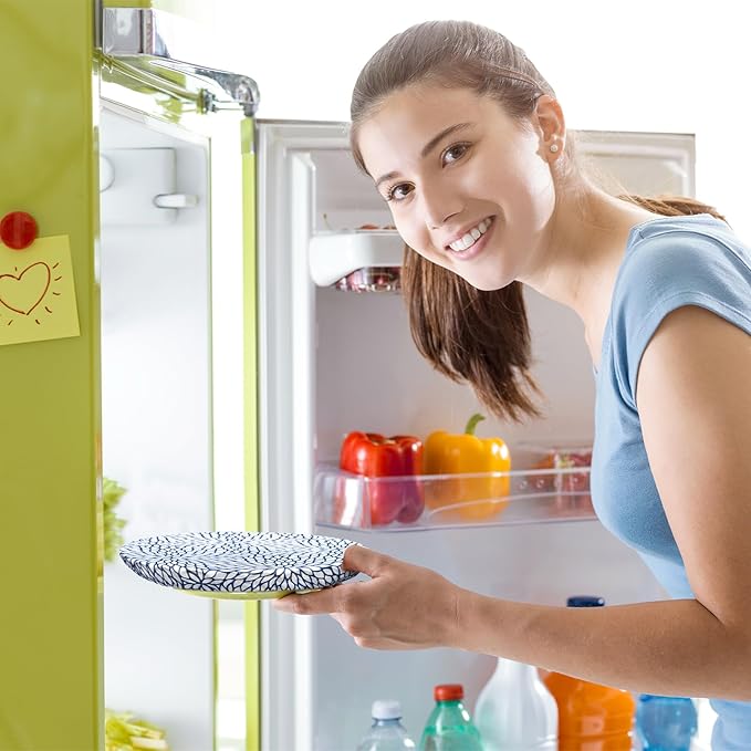 Patelai 10 Pcs Bowl Covers Reusable in 5 Size Stretch Cloth Fabric Elastic Food Storage Bowl Covers Bread Sourdough Lids for Proofing Food Fruits Leftover (Japanese)