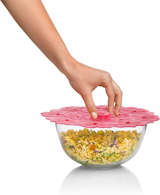 Charles Viancin Silicone Lids - Geranium Silicone Bowl Covers/Airtight Pan Lid (11 Inch Candy Pink)