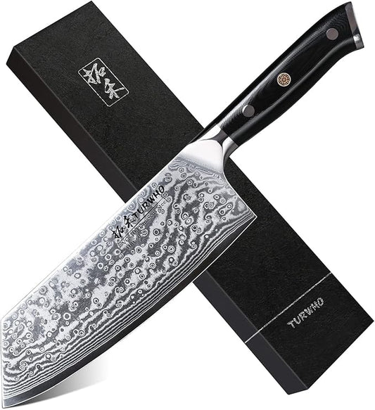 Professional Cleaver Knife 7.5 Inch - Classic Damascus pattern Japanese VG-10 Steel Chef Knives