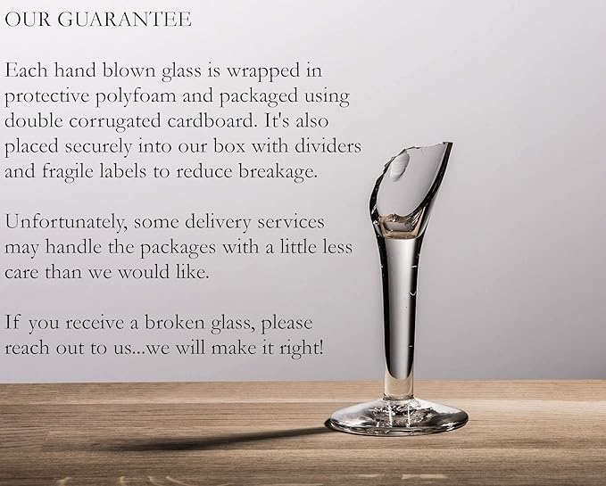 Mexican Hand Blown Glass – Set of 4 Hand Blown Margarita Glasses (16 oz) with Aqua Blue Rims