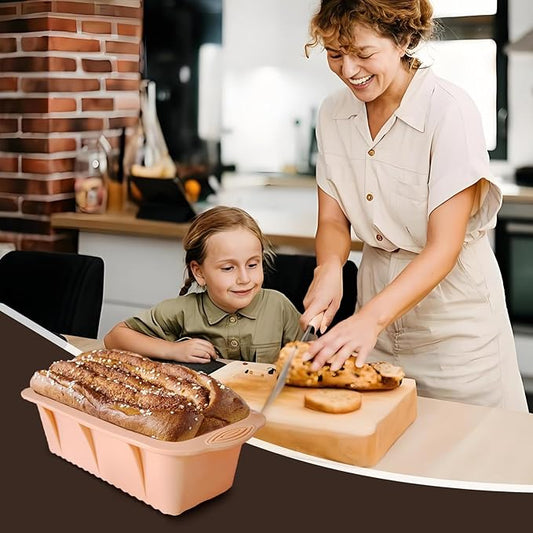 saphe Silicone Bread Loaf Pan, Heat resistant bread pan，Non-Stick Baking Mold Pans for Loaf, Bread, Cake, cheese cake, 3 packs