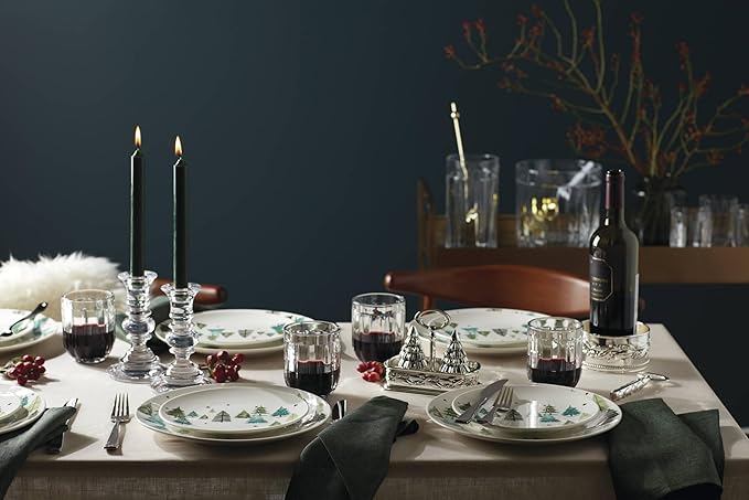 Lane 12-Piece Dinnerware Set, Green, Christmas, Holiday Hosting