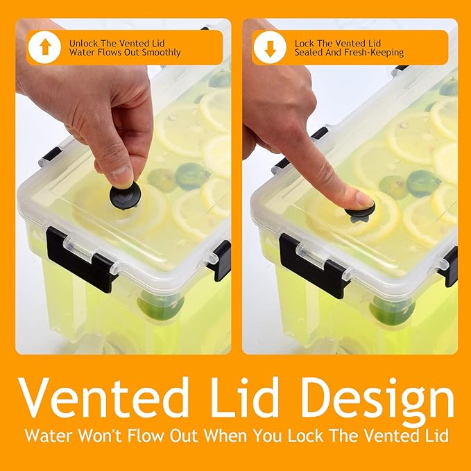 2.5 Gallon Drink Dispenser For Fridge,Beverage Dispenser With Spigot. Milk,Lemonade Dispenser,Juice Containers With Lids For Parties And Dairly Use,100% Sealed And Filter screen（1+1.5）Gallon