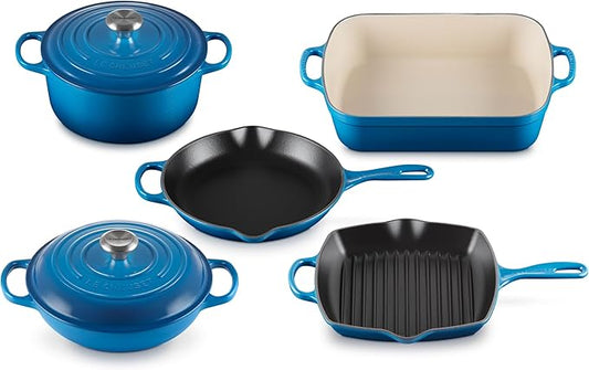 Le Creuset Enameled Cast Iron Signature Cookware Set, 7 pc, Marseille