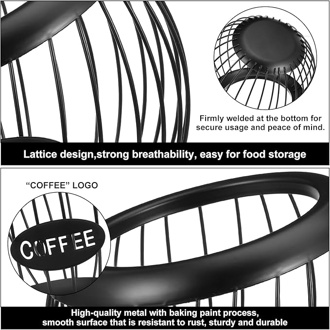 Coffee Pod Holder,K Cup Holders for Counter,Large Capacity K-cup Organizer, Coffee Station Organizer,Metal Coffee Pods Storage