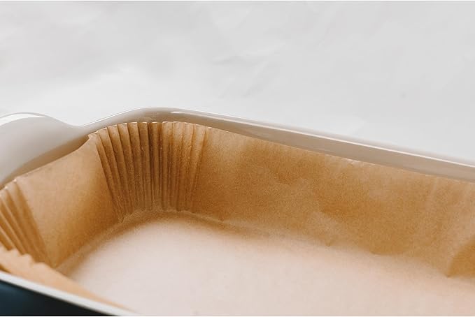9x13 Pre Formed Parchment Paper, Fits Any 9 x 13 inch Pan, Plastic Free Packaging with Storage Box, Natural Unbleached Food Grade Non-Stick Liners, Designed in USA, 50 Sheets