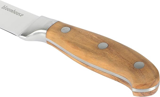 Bloomhouse 8 Inch German Steel Slicer Knife W/Italian Olive Wood Forged Handle