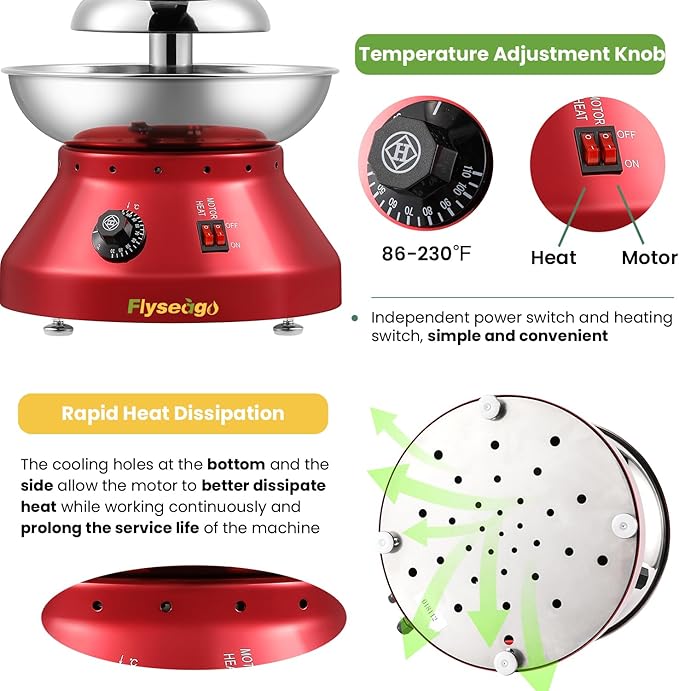 Chocolate Fountain Commercial Hot Chocolate Fondue Tower 5 Tier 7-Pound Large Capacity Stainless Steel Chocolate Melting Heating Machine for Nacho Cheese Liqueurs Party Wedding (Vintage Red)