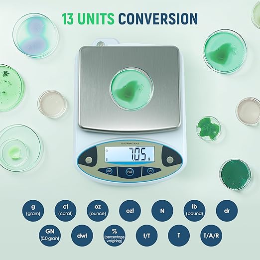 Antstone lab Scale 6000g x 0.01g Digital Gram Scale 0.01g Accuracy High Precision Scientific Analytical Balance for Laboratory, Jewelry Weighing (6000g, 0.01g)