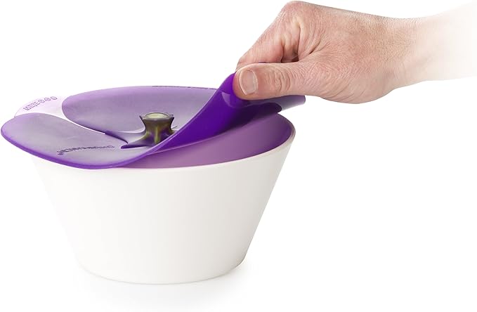 Charles Viancin - Eggplant Silicone Lid for Food Storage and Cooking - 8''/20cm - Airtight Seal on Any Smooth Rim Surface - BPA-Free - Oven, Microwave, Freezer, Stovetop and Dishwasher Safe
