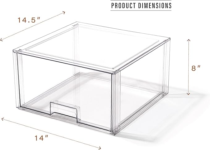 BINO | Stackable Storage Drawers, Tall X-Large - Clear | THE CRATE COLLECTION | Storage Bins With Drawers | Bathroom Organizers | Under Sink Organizer | Vanity Cabinet Home Organization