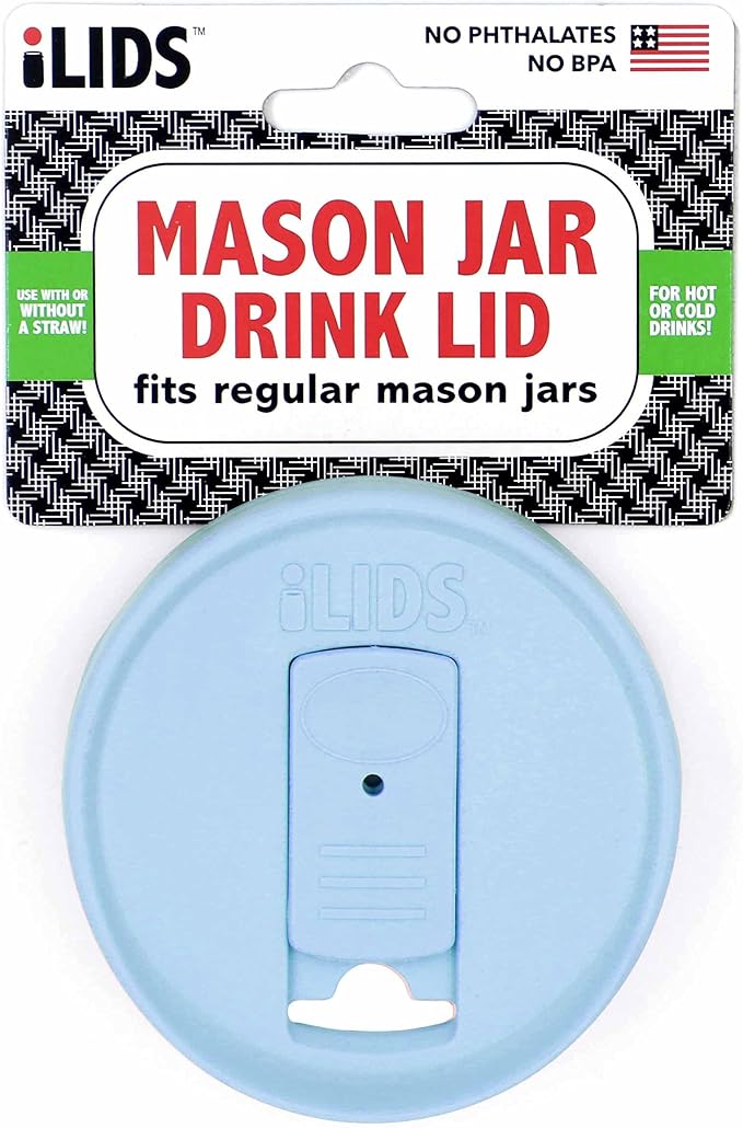 Mason Jar Drink Lid, Regular Mouth, Pastel Colors, Pack of 4