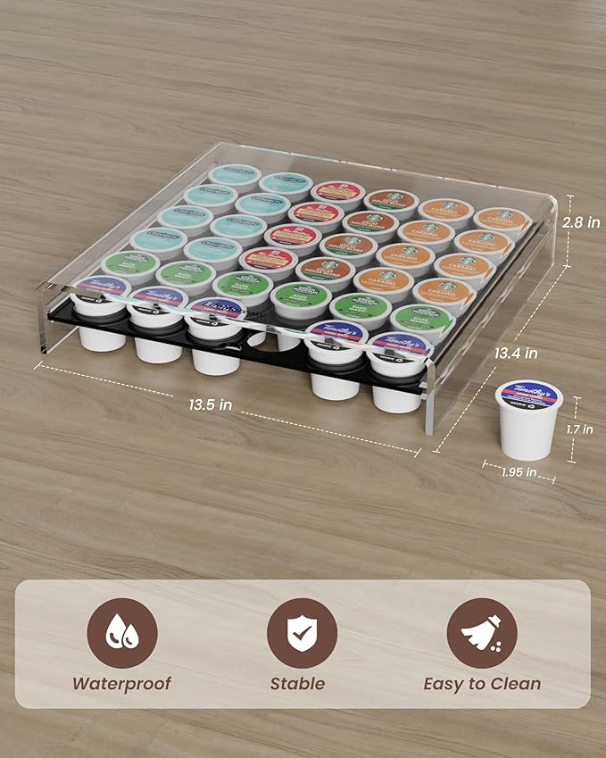 K Cup Holder，Coffee Pod Holder Drawer Capsule Display Storage for K cup - 36 pods