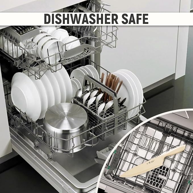 Knife Set, 8-Piece Kitchen Knife Set for Chef, Sharp Knife Set with Universal Knife Block, Anti-Rust Kitchen Knife Block Set, Ergonomical Design (White)