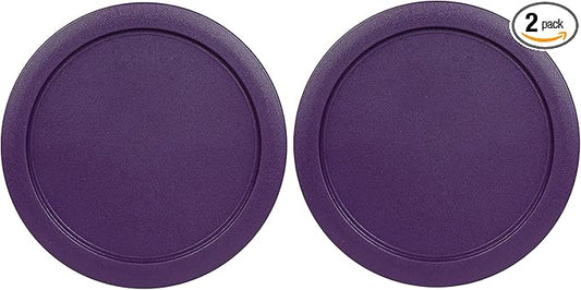 Replacement Lids for Pyrex 6 & 7-Cup Glass Food Storage Container Bowls, 7.5-Inch Plastic Round Lids Covers fits Pyrex 7402-PC, Airtight & Leakproof (2-Pack, Purple)