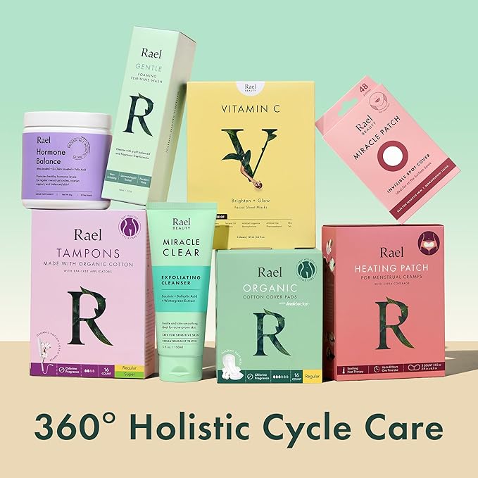 Rael Pads for Women, Organic Cotton Cover - Period Pads with Wings, Feminine Care, Sanitary Napkins, Heavy Absorbency, Unscented, Ultra Thin (Overnight, 20 Count)