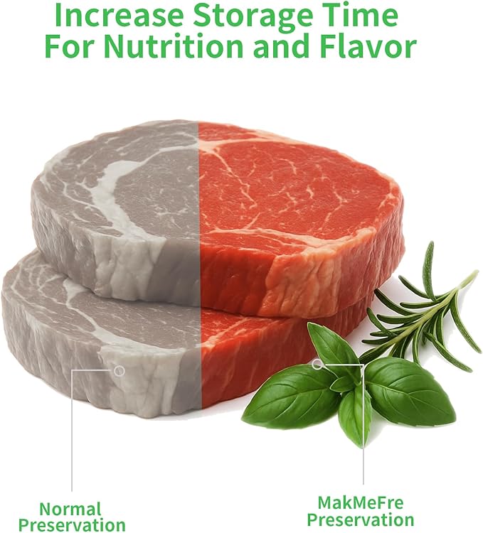 MakMeFre 100 Gallon Size 11" x 16" Vacuum Sealer Bags with BPA Free and Heavy Duty,Great for Food Storage Vaccume Sealer PreCut Bag