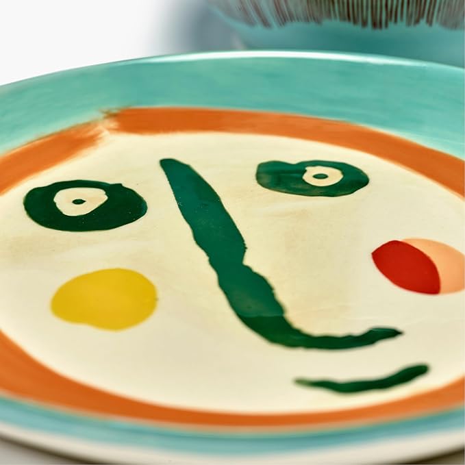 Breakfast Plate | Feast tableware by Ottolenghi | 2 Dessert Plates | Stoneware Dinnerware Set in mixed color | luxury Dishware for Dinner at Home, Party, Cake, Christmas | Kitchen Sets