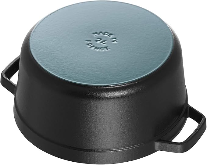 STAUB Cast Iron Roaster/Cocotte, Round, 6.7 L, Black, 28 cm