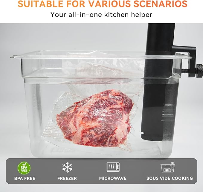 Rolls with Dispenser – 2 Pack 11"x50' and 8"x50', Vacuum Sealer Bags, Leakproof Heavy Duty Food Storage for Sous Vide, Meal Prep, Freezer, Compatible with Food Saver, Wevac Core