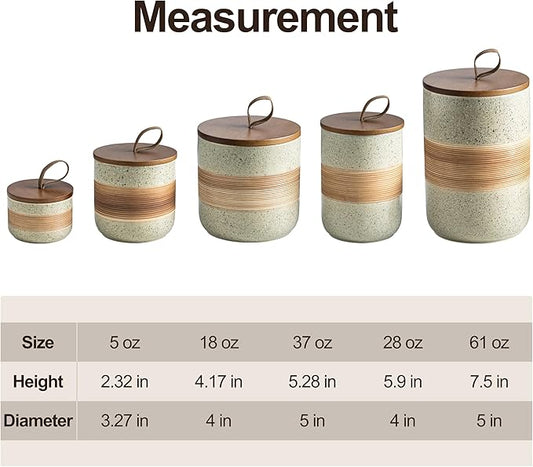 Coffee Storage Container Jar with Lid, Ceramic Kitchen Food Storage Jars with Airtight Lids for Spice Sugar Cookie, Stackable Decorative Jars for Coffee Countertop, 28 fl.oz