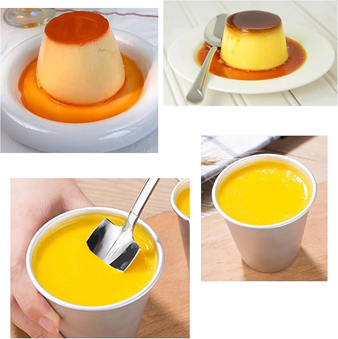 6 Packs Popover Pan, Aluminium Pudding Tin Cup Baking Maker, Individual Muffin Chocolate Molten Brownie Tumbler Raspberry Souffle Cupcake Moulds - Round Pudding 3.2"x 2.9"