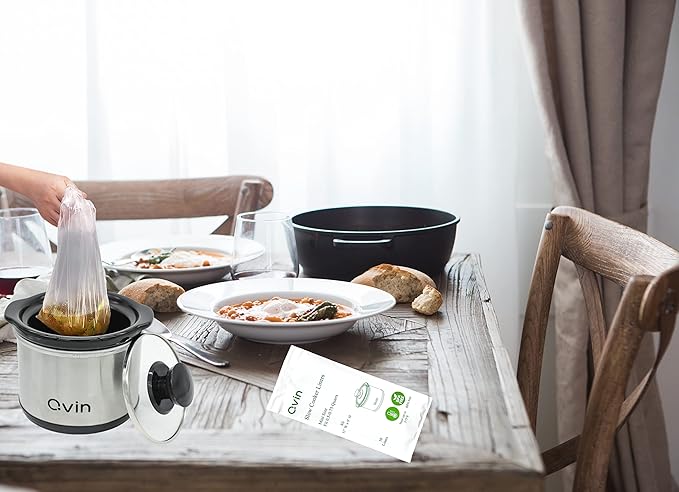 Mini Slow Cooker 0.65qt(20oz) warmer with 10 pcs food safe liners, fondue pot set,chocolate melting pot (stainless steel)