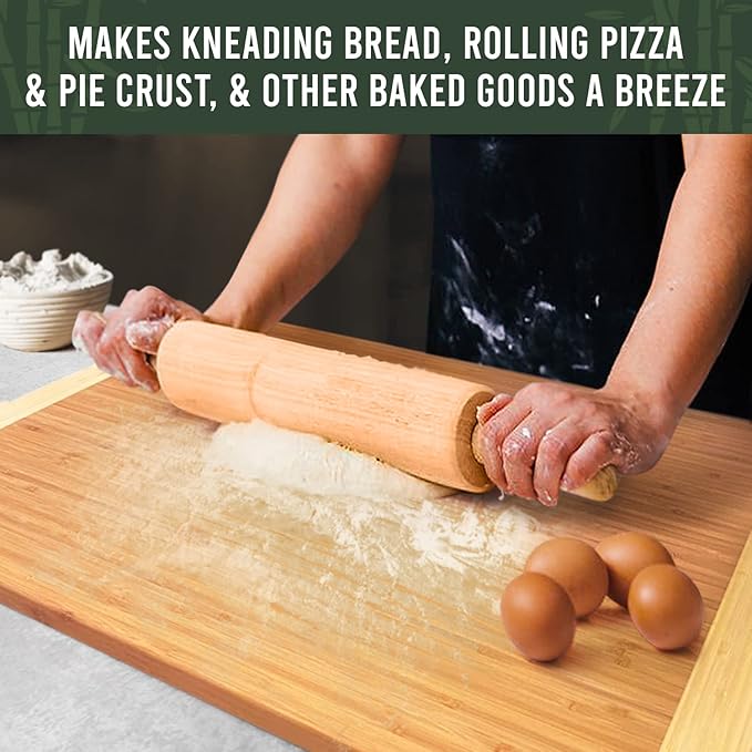 30 Inch Extra Large Cutting Board – 30 x 20 Bamboo Chopping Board - Wood Butcher Block Cutting Board, Oversized Carving and Charcuterie Board, Stovetop Cover for More Kitchen Counter Space