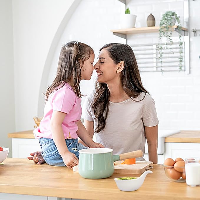 Porcelain Dipping Bowls With Handle, 3.1oz BBQ Sauce Cups, Small Side Dishes for Ketchup, Ice Cream, Desserts