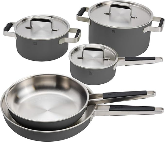 ZWILLING Pure 8-pc Stainless Steel Cookware Set, Grey