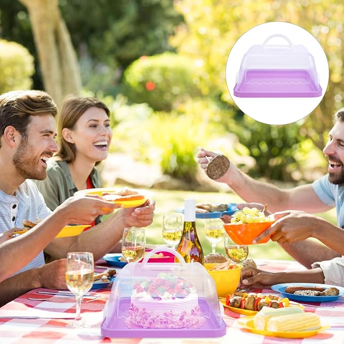VICASKY Plastic Cake Carrier with Lid Convenient Transport Container for Birthday Cakes Outdoor Events and Parties Transparent Design Easy to Clean