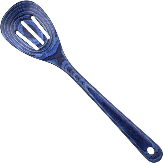 Totally Bamboo Baltique Malta Collection 12-1/2" Wooden Cooking Spoon, Safe for Nonstick, Slotted Spoon