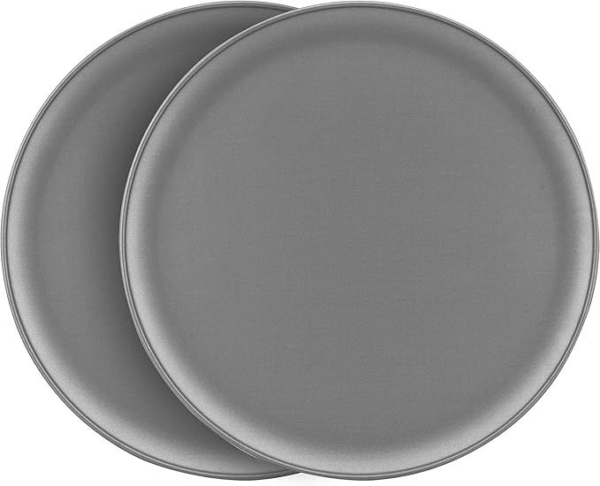 OvenStuff Nonstick 12-inch Pizza Pans, Set of 2, Gray