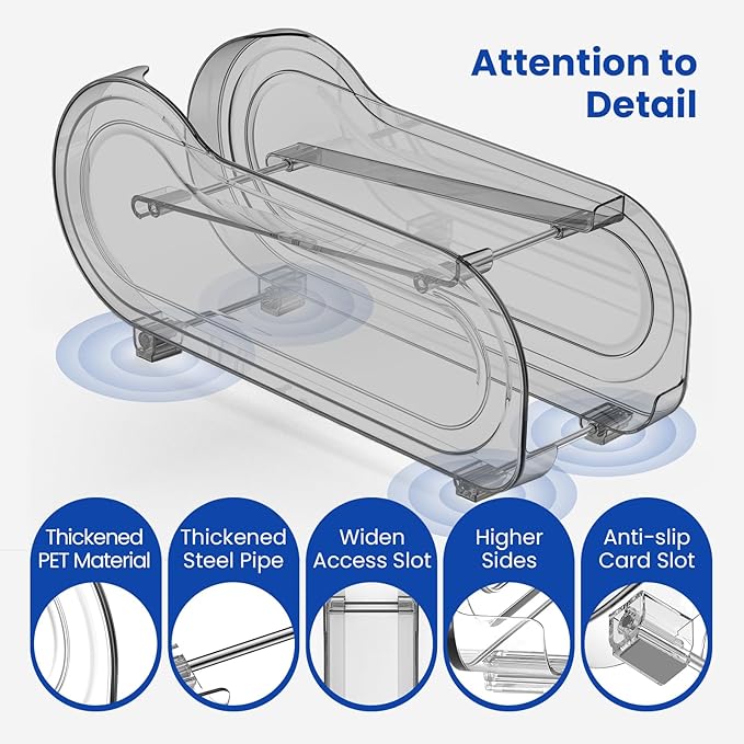 2 Pack Auto-Rolling Soda Can Organizer for Refrigerator/Fridge, Upgraded Soda Can Dispenser & Holder for Pantry Storage 10 Standard Size 12oz/ 11.2oz/ 355ml/ 330m Drink Short Cans (Gray)