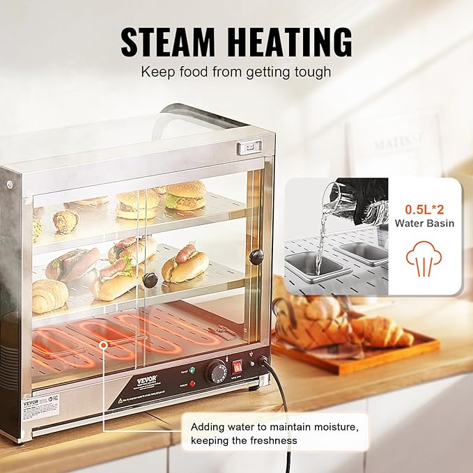 VEVOR foof Warmer Display (2-Tier)