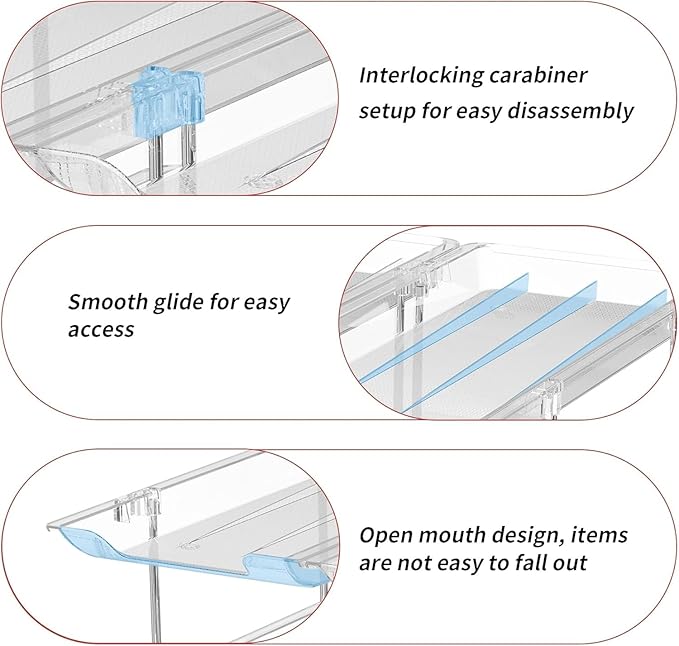 Can Organizer for Pantry, 6 Sets 3Tiers Can Storage Organizer Pantry, Soda Can Organizer for Fridge 72 Cans Rack Automatic Rolling Stackable Canned Food Organizer,Clear