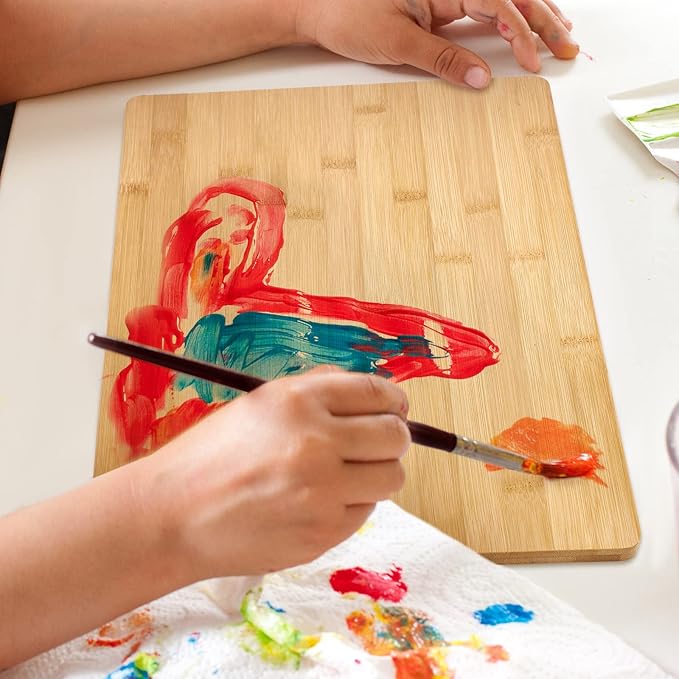 18 Pcs Wood Cutting Board Bulk Kitchen Chopping Boards Large Serving Board Wooden Cutting Board Set for Kitchen Meat Cheese Bread Vegetables (12'' x 8'', Bamboo Wood)