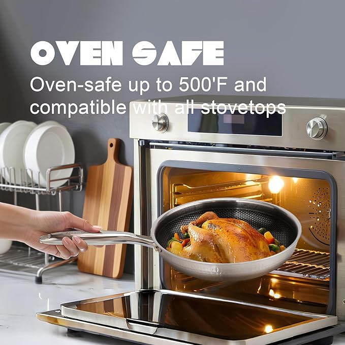 Stainless Steel Non Stick Skillet Frying Pans (10 inch)