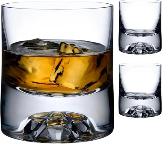 NUDE Whiskey Glasses Set of 4 SOF – 8.5 oz Premium Lead-Free Crystal Old Fashioned Rocks Glasses for Whisky, Scotch & Bourbon – Heavy Base, Dishwasher Safe, Gift Boxed Barware Luxury Gift Set