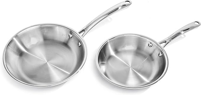 BergHOFF Professional Tri-ply 18/10 Stainless Steel 13Pc Cookware Set With Matching Lid Safe Grip Handle Induction Cooktop Measurement Markings Inside Fast & Even Heat Oven Safe Dishwasher Safe