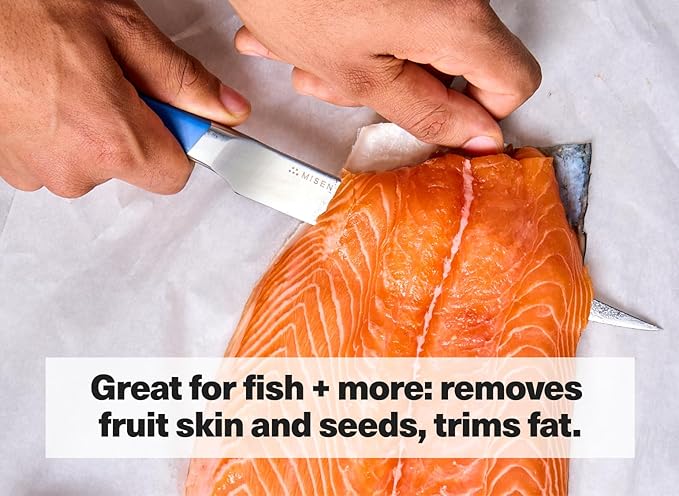 Misen 7.5" Stainless Steel Fillet Knife – Flexible Blade for Precision Fish Filleting & Meat Trimming - High-Carbon Steel for Long-Lasting Sharpness – Ergonomic Handle for Control – Blue