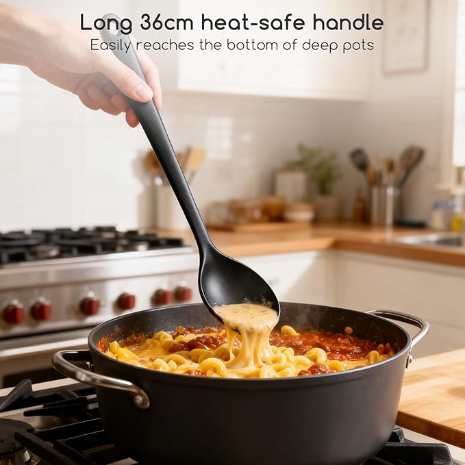 Silicone Cooking Tongs & Serving Spoon Set