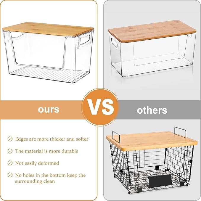 2 PACK Pantry Organizers and Storage Stackable Kitchen Countertop Organizers for Onion, Potato, Garlic, Fruit, Produce, Vegetable