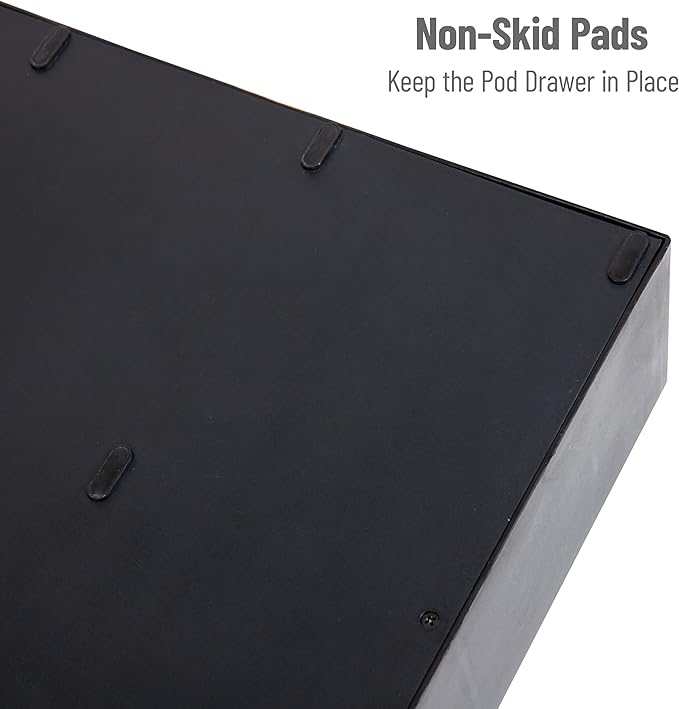 Mind Reader Single Serve Coffee Pod Organizer with 2 Drawers, 72 Pod Capacity, Countertop, 14"L x 12.25"W x 4.75"H, Black (Pack of 4)