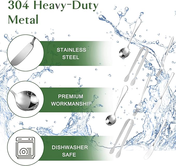 Charcuterie Board Accessories, 18 Pcs Silver Stainless Steel Spreader Knives Set Include Mini Serving Tongs, Cheese Butter Knives, Spoons, Forks, Honey Dippers