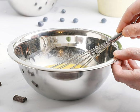 Stainless Steel 3 QT Mixing Bowl | Home & Commercial Quality | Flat Bottom | Cooking, Baking, Meal Prep [1PK]